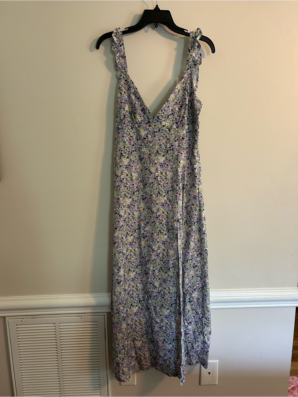 Floral V-Neck Lavender Maxi Dress